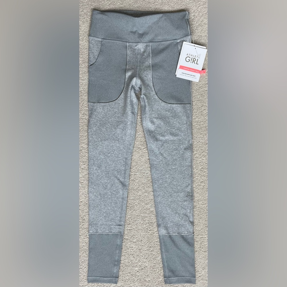 NWT’s Athleta Girl 12 High Rise SoftLuxe Tight|Pocket|Grey